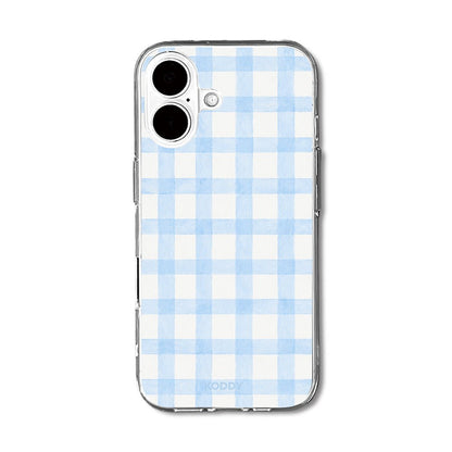 Pastel Sky Blue Checkered Aesthetic Phone Case