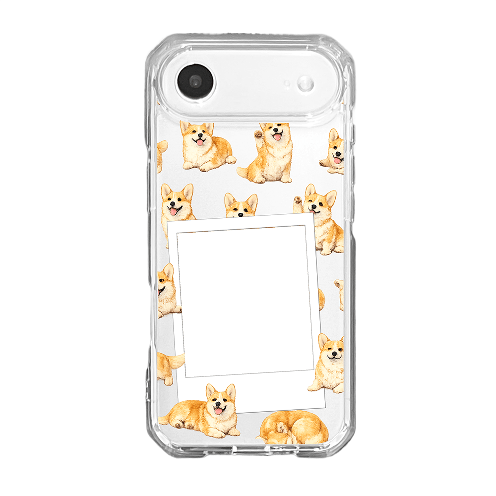 Personalised Happy Corgi Polaroid Photo Phone Case - KODDY