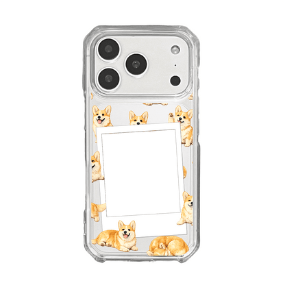 Personalised Happy Corgi Polaroid Photo Phone Case - KODDY