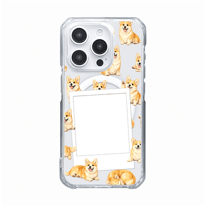 Personalised Happy Corgi Polaroid Photo Phone Case - KODDY