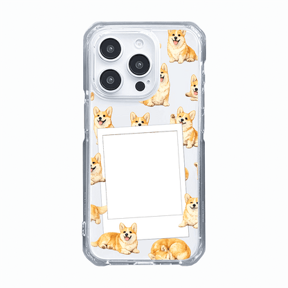 Personalised Happy Corgi Polaroid Photo Phone Case - KODDY