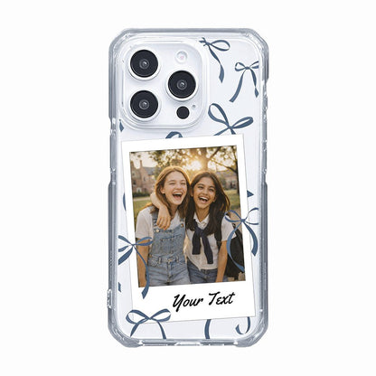 Personalised Instant Camera Photo with Petite Navy Bows Phone case - KODDY