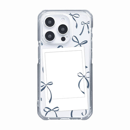 Personalised Instant Camera Photo with Petite Navy Bows Phone case