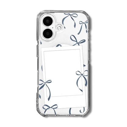 Personalised Instant Camera Photo with Petite Navy Bows Phone case