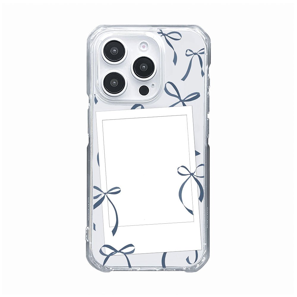 Personalised Instant Camera Photo with Petite Navy Bows Phone case
