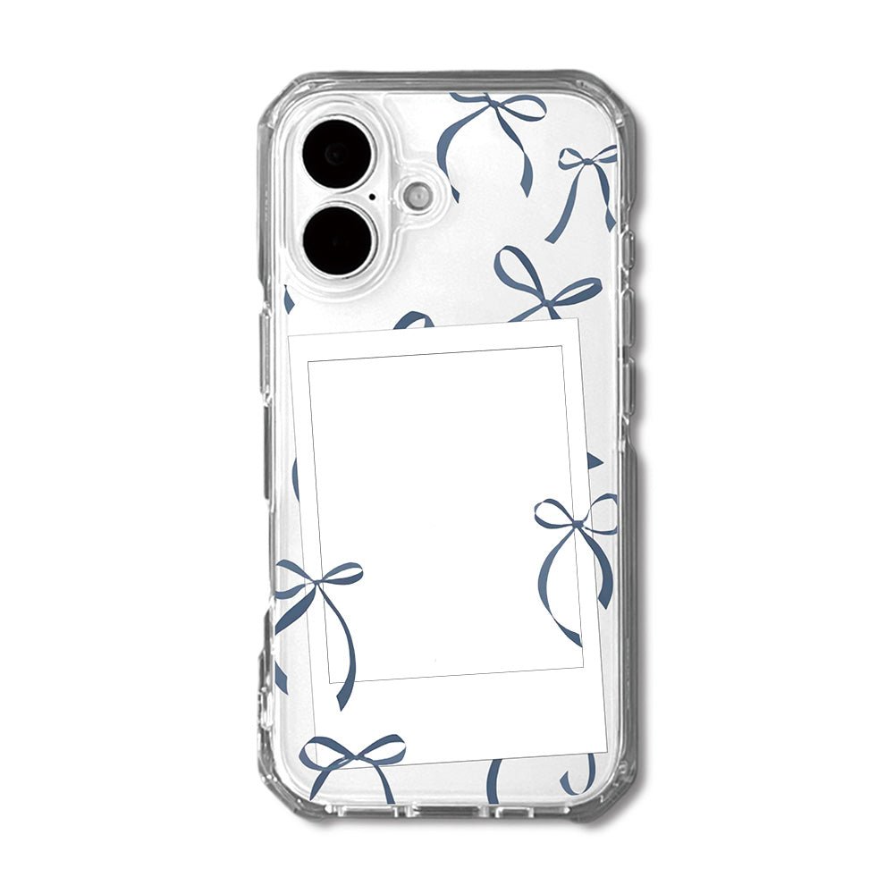 Personalised Instant Camera Photo with Petite Navy Bows Phone case