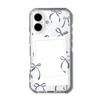 Personalised Instant Camera Photo with Petite Navy Bows Phone case