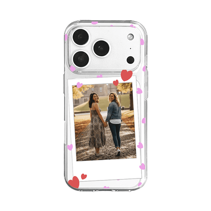 Personalised Pink Hearts Instant Camera Photo Jelly Phone case