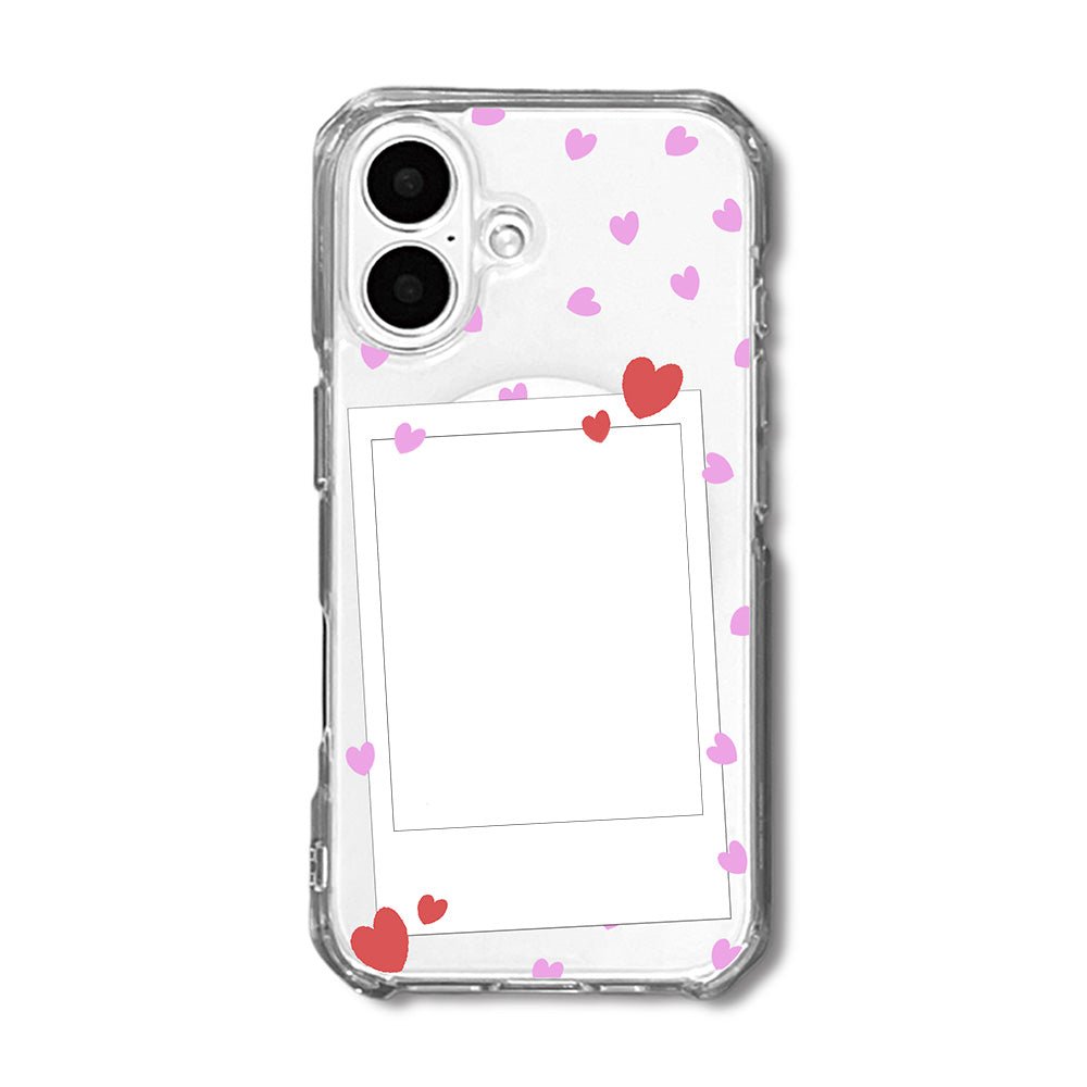 Personalised Pink Hearts Instant Camera Photo Phone case