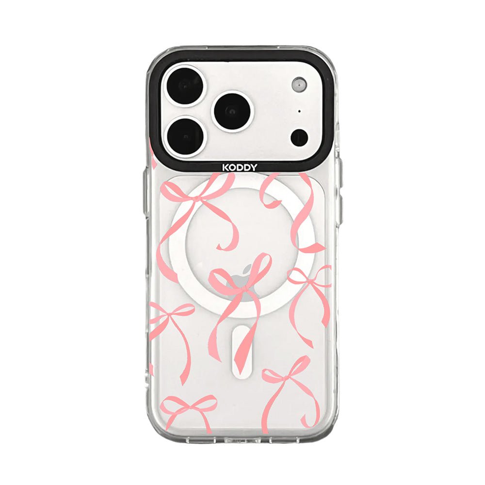 Petite Coral Pink Ribbon Bows iphone case