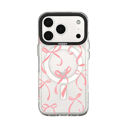 Petite Coral Pink Ribbon Bows iphone case