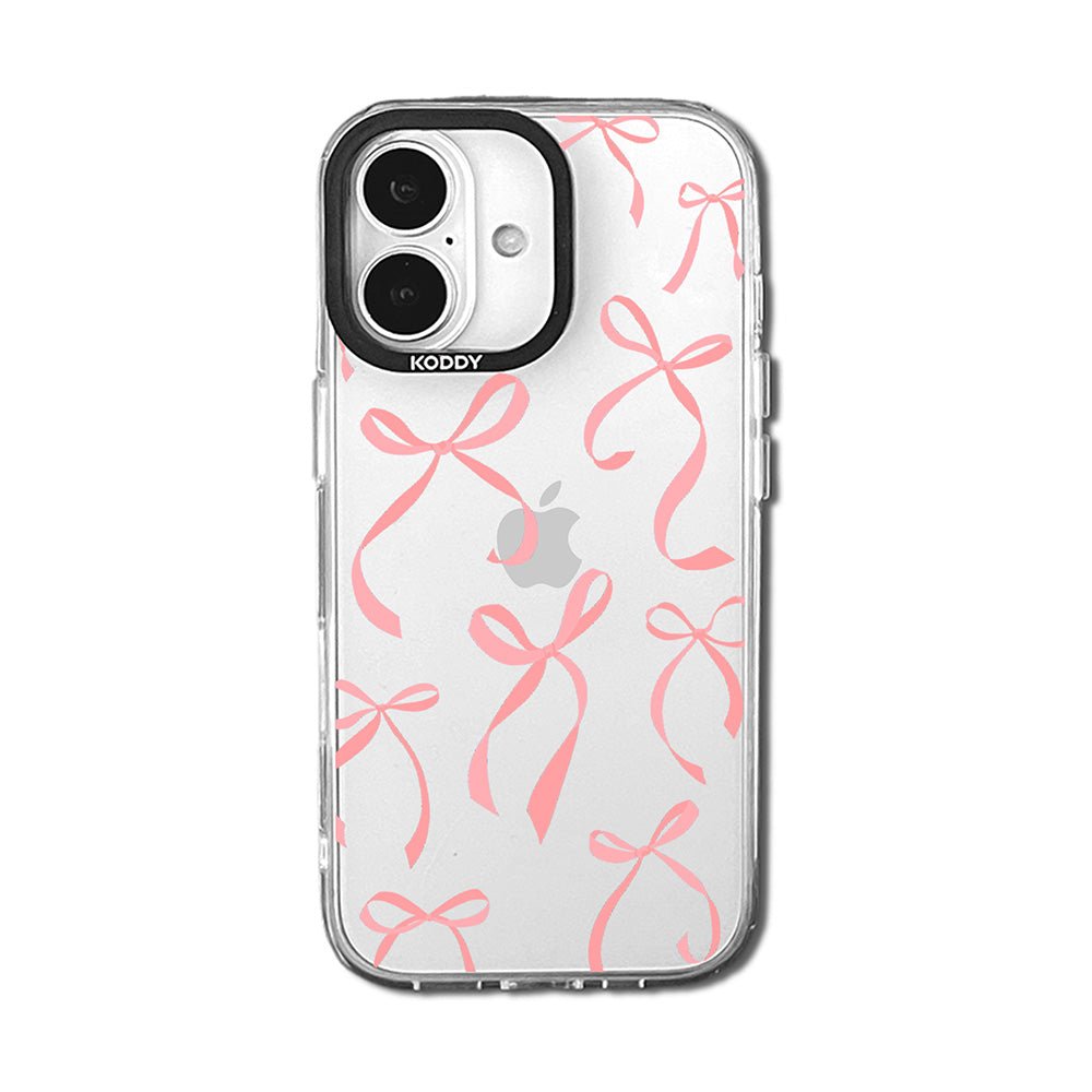 Petite Coral Pink Ribbon Bows iphone case