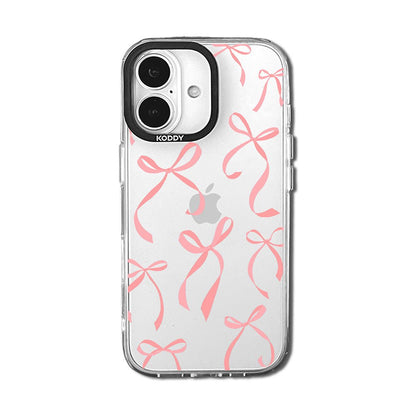 Petite Coral Pink Ribbon Bows iphone case