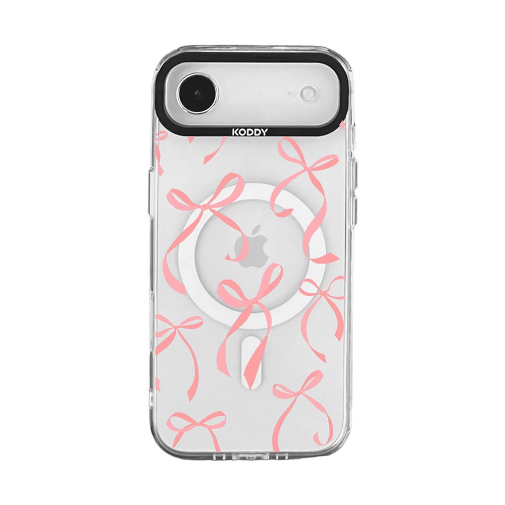 Petite Coral Pink Ribbon Bows iphone case