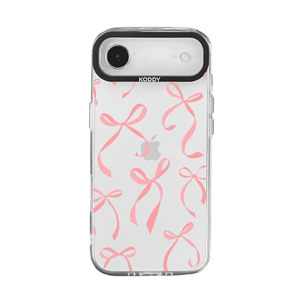 Petite Coral Pink Ribbon Bows iphone case
