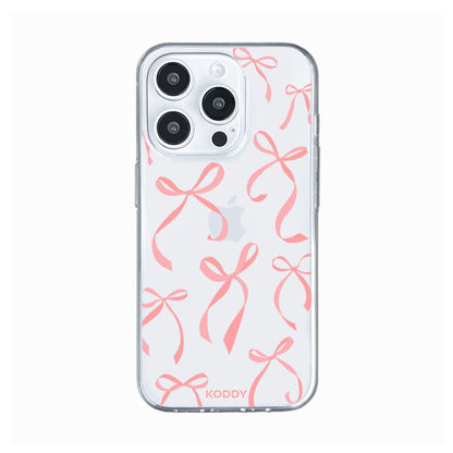 Petite Coral Pink Ribbon Bows phone case - KODDY