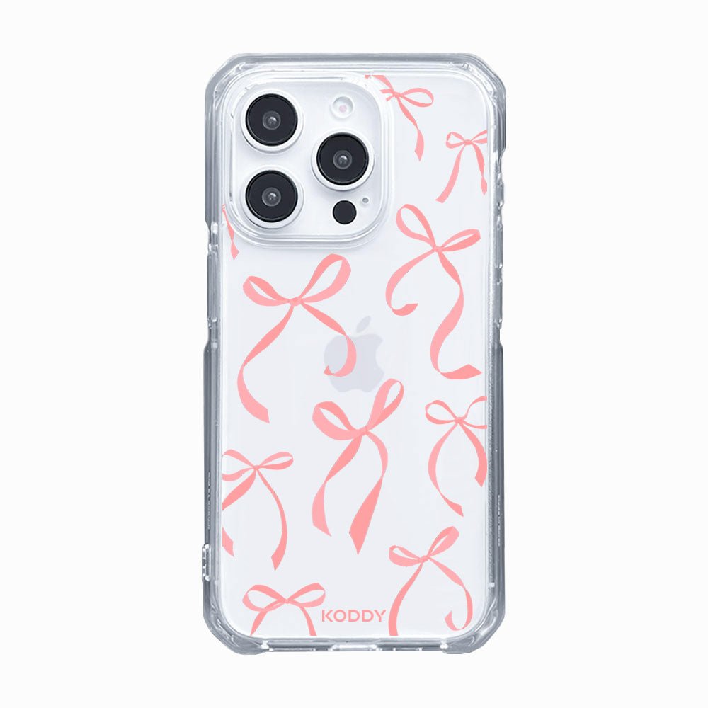 Petite Coral Pink Ribbon Bows phone case - KODDY