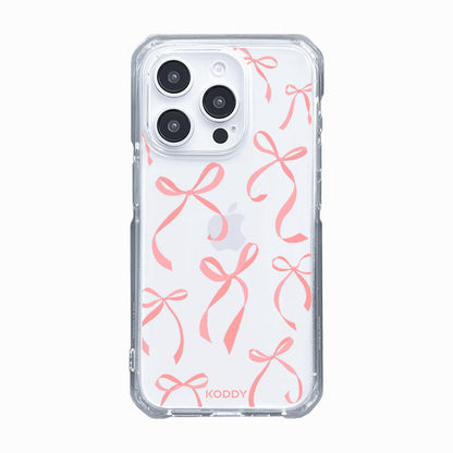 Petite Coral Pink Ribbon Bows phone case - KODDY