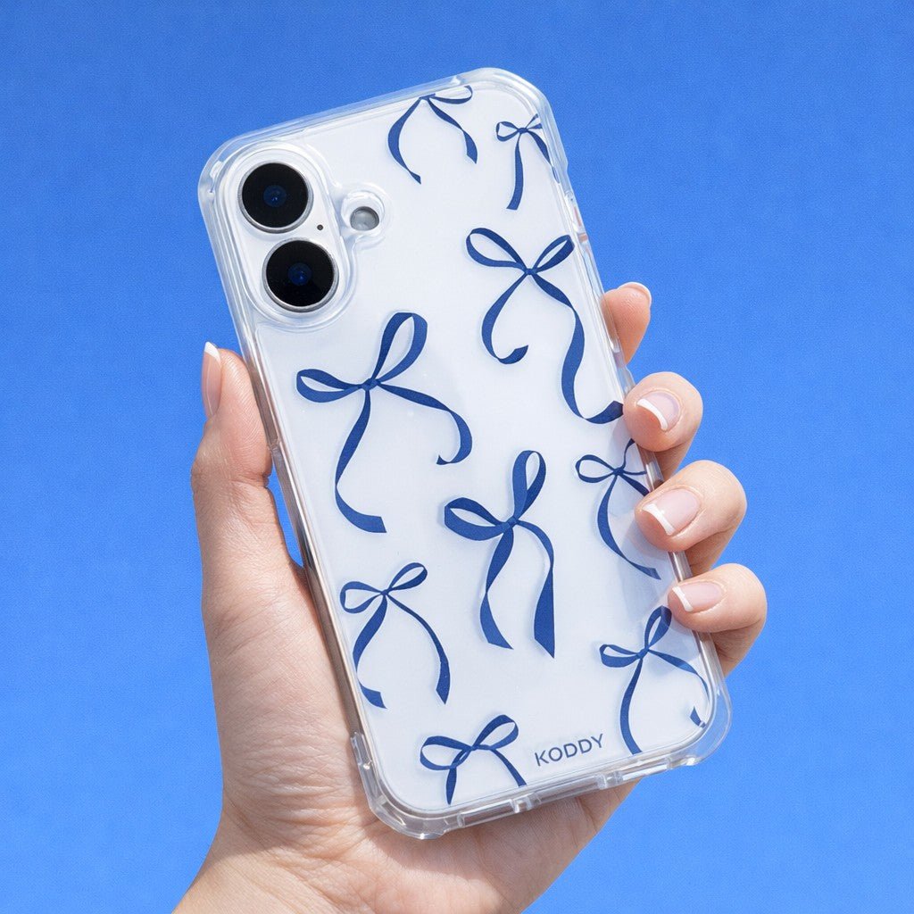 Petite Navy Ribbon Bows Phone Case - KODDY