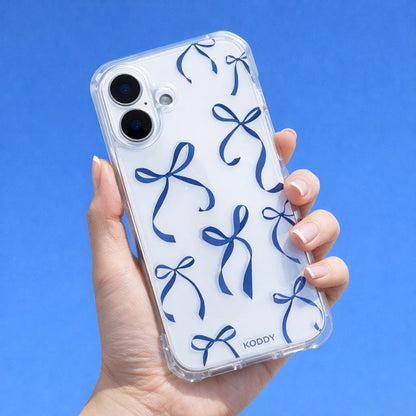 Petite Navy Ribbon Bows Phone Case - KODDY