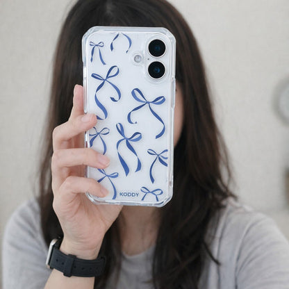 Petite Navy Ribbon Bows Phone Case - KODDY