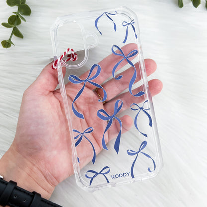 Petite Navy Ribbon Bows Phone Case - KODDY