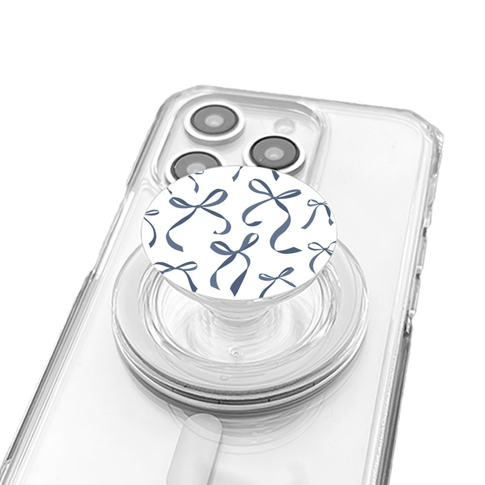 Petite Navy Ribbon Bows Phone Grip - KODDY