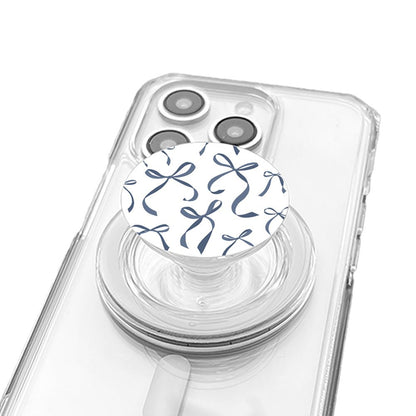 Petite Navy Ribbon Bows Phone Grip - KODDY