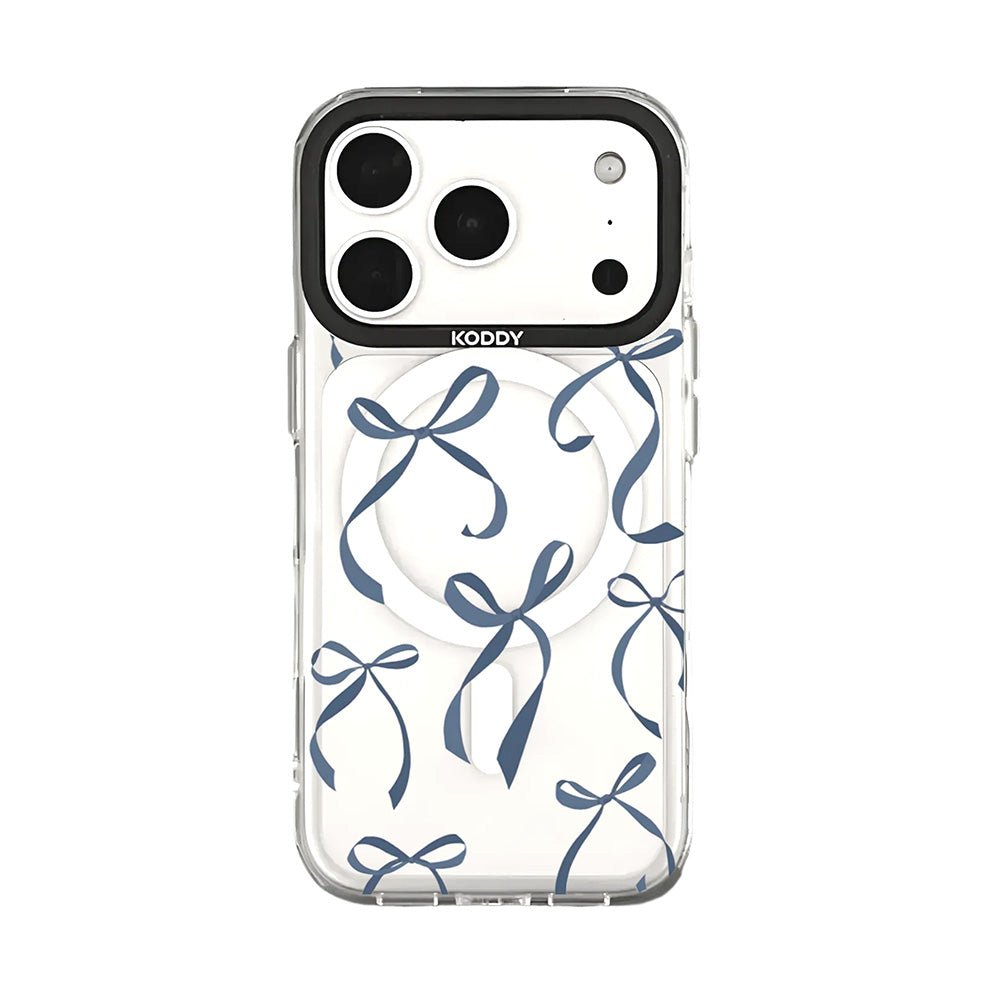 Petite Navy Ribbon Bows Protective iPhone Case - KODDY