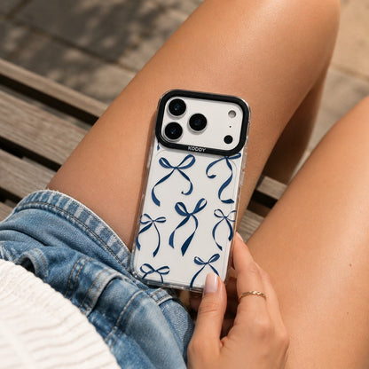 Petite Navy Ribbon Bows Stylish iPhone Case - KODDY aesthetic iphone case UK