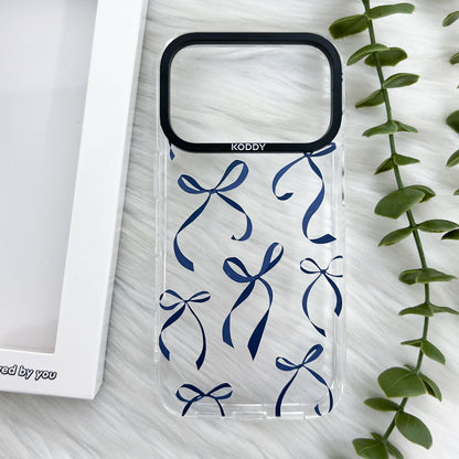 Petite Navy Ribbon Bows Stylish iPhone Case - KODDY