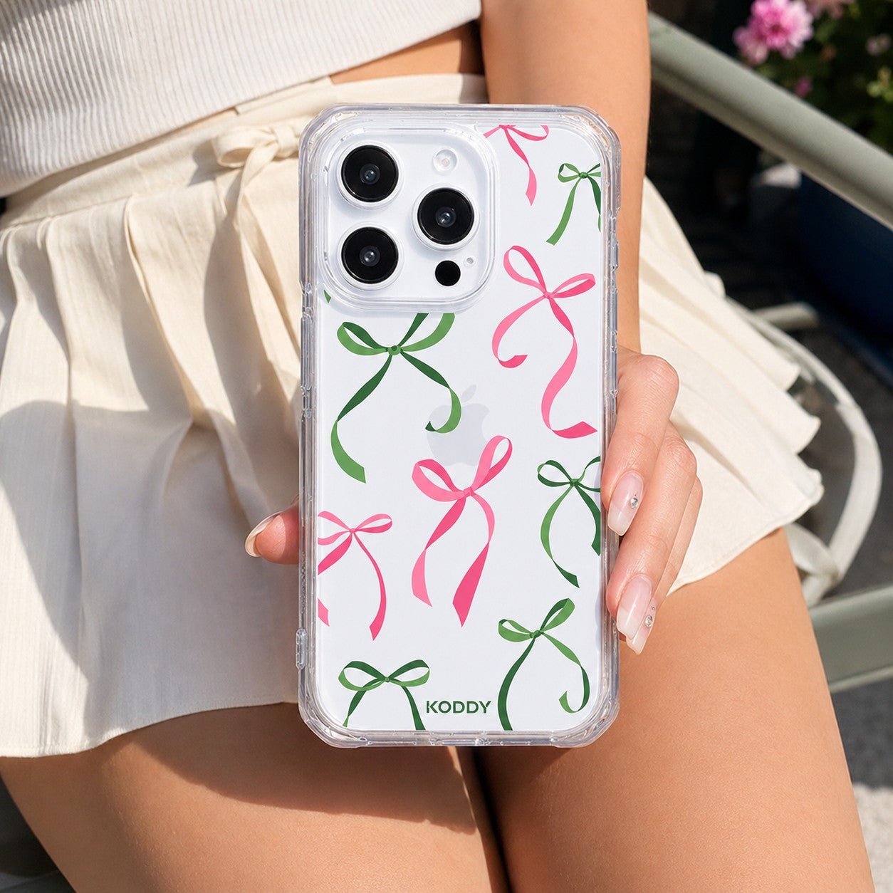 Petite Pink and Green Ribbon Bows Phone Case-KODDY aesthetic iphone case UK