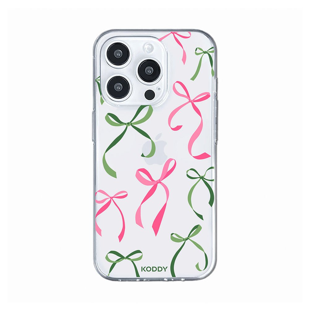 Petite Pink and Green Ribbon Bows Phone Case-KODDY aesthetic iphone case UK
