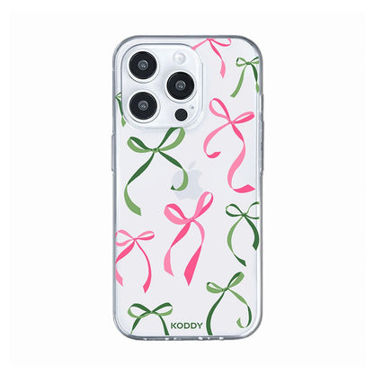 Petite Pink and Green Ribbon Bows Phone Case-KODDY aesthetic iphone case UK