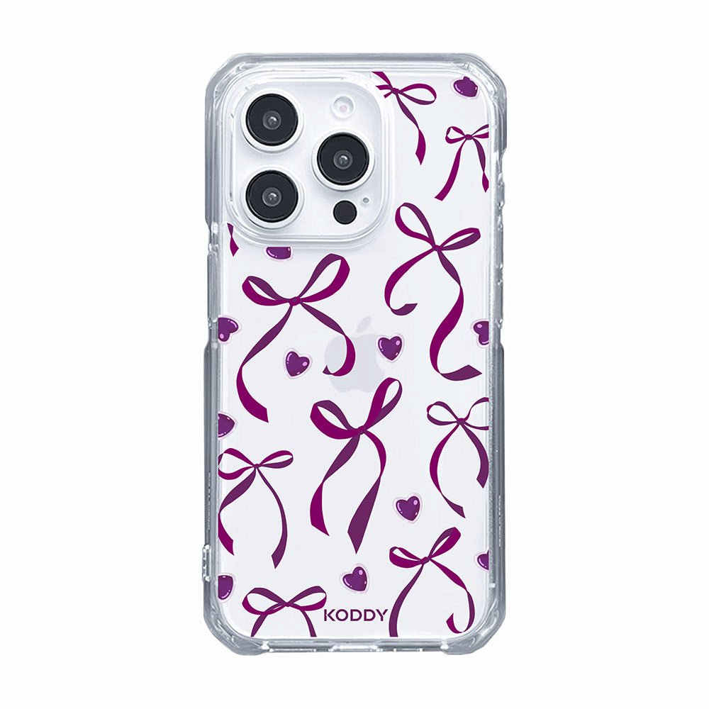 Petite Purple Ribbon Bows and Hearts Phone Case - KODDY