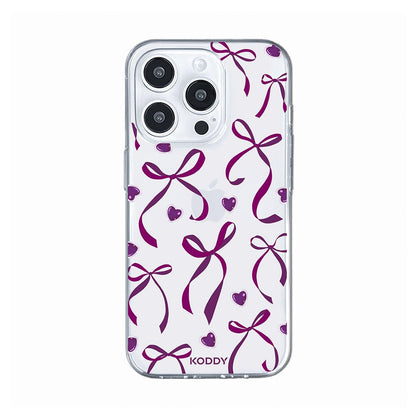 Petite Purple Ribbon Bows and Hearts Phone Case - KODDY