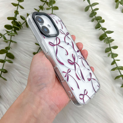 Petite Purple Ribbon Bows iPhone Case - KODDY