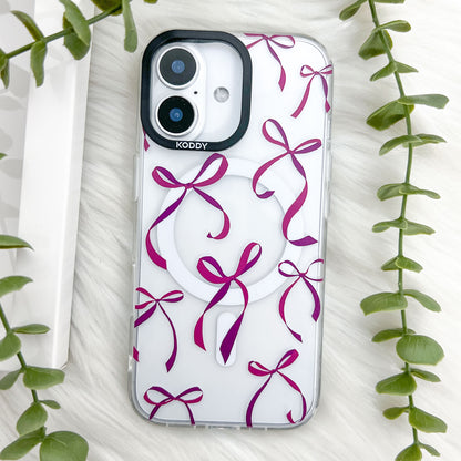 Petite Purple Ribbon Bows iPhone Case - KODDY
