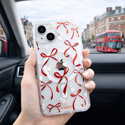 Petite Red Bows and Snowmen Phone Case-KODDY aesthetic iphone case UK