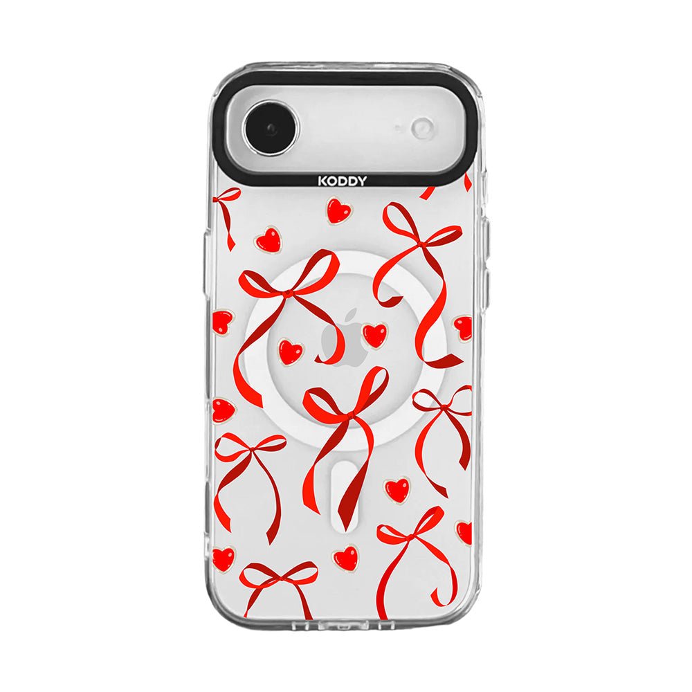 Pink Bubble Pattern Hearts iPhone Case - KODDY