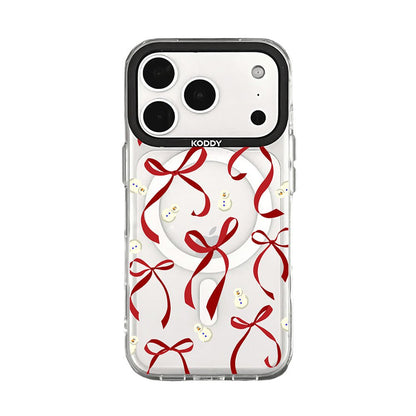 Petite Red Ribbon Bows and Snowmen iPhone Case
