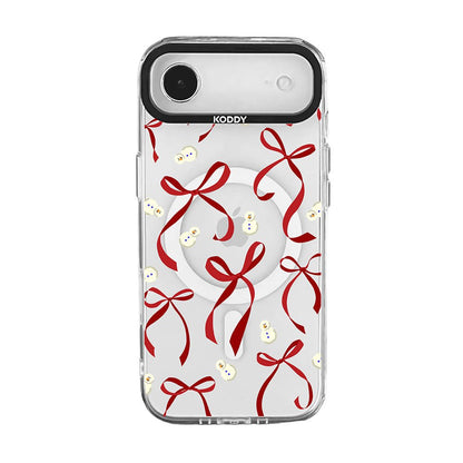 Petite Red Ribbon Bows and Snowmen iPhone Case