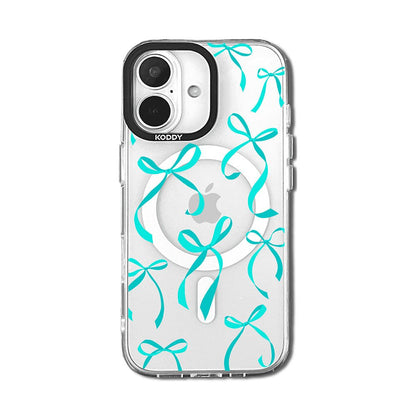 Petite Turquoise Ribbon Bows iPhone Case