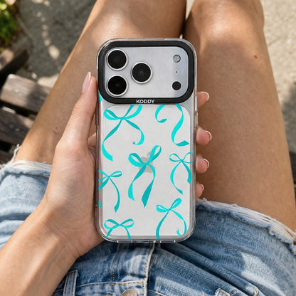 Petite Turquoise Ribbon Bows iPhone Case - KODDY aesthetic iphone case UK