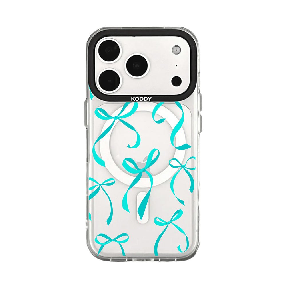 Petite Turquoise Ribbon Bows iPhone Case