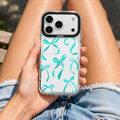 Petite Turquoise Ribbon Bows iPhone Case - KODDY aesthetic iphone case UK