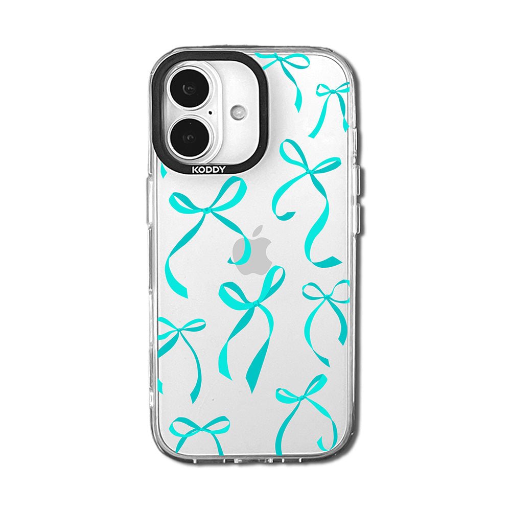 Petite Turquoise Ribbon Bows iPhone Case