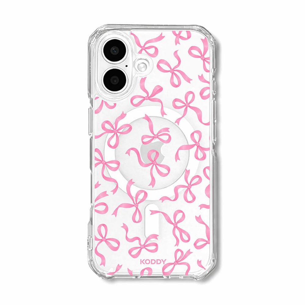 Pink Bow Aesthetic Clear Phone Case-KODDY aesthetic iphone case UK