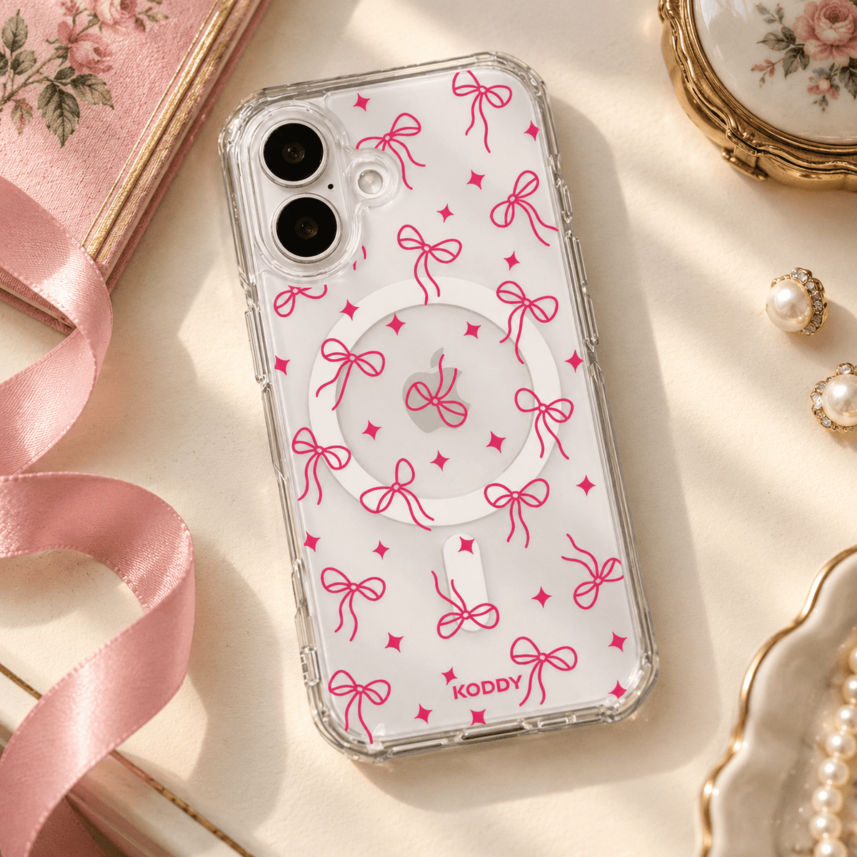 Pink Bow & Sparkle Aesthetic Phone Case-KODDY aesthetic iphone case UK