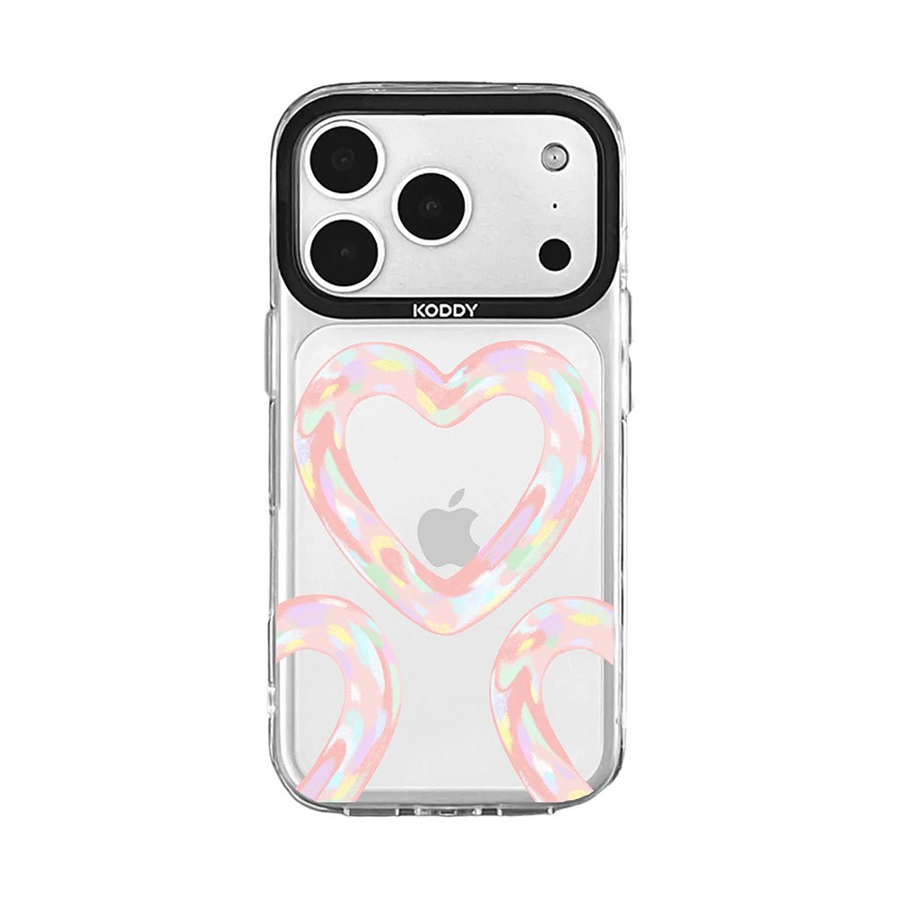 Pink Bubble Pattern Hearts iPhone Case - KODDY
